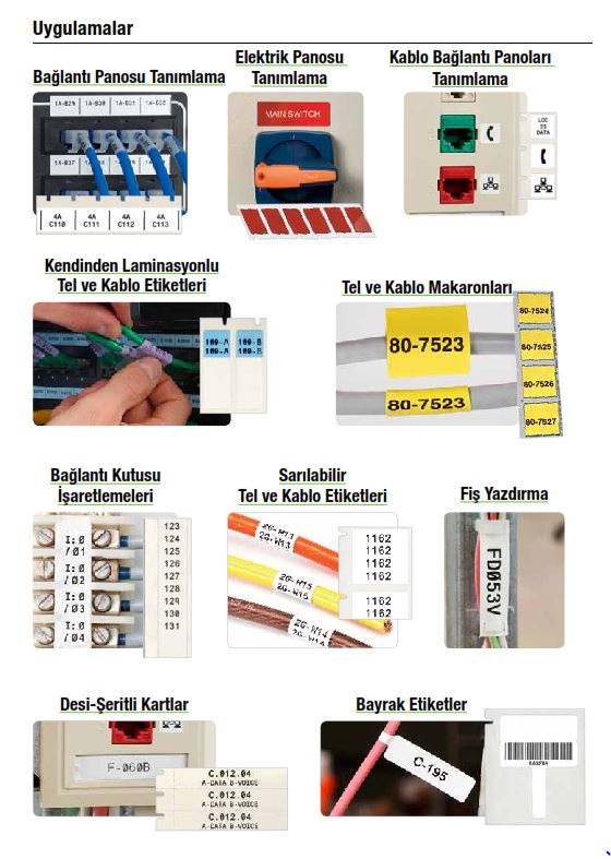 Endüstriyel Yazıcı, Tehlike, Uyarı ve bilgilendirme etiketleri.